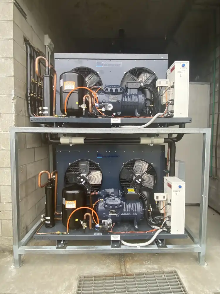 Efficient VSD Refrigeration Units Newcastle Twin VSD refrigeration units installed at an entertainment venue by Mercury Refrigeration Newcastle