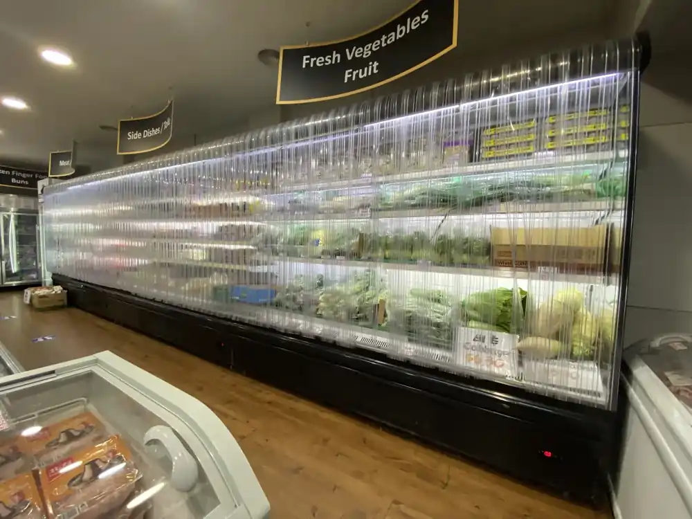 Inefficient Open Refrigerated Display Newcastle Inefficient open refrigerated display cabinet prior to upgrade by Mercury Refrigeration Newcastle